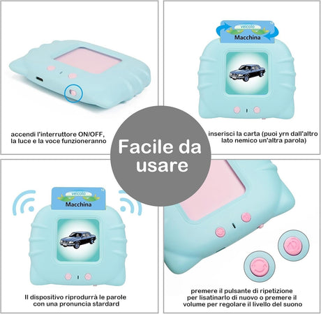 Schede didattiche parlanti giocattoli per bambini da 1 a 12 anni 224 parole