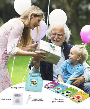 Schede didattiche parlanti giocattoli per bambini da 1 a 12 anni 224 parole