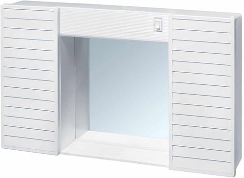 Mobiletto Da Bagno Simpaty Bianco Con Specchio E Contenitore Cm. 58X12X37 H