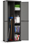 Armadio Portascope Keter Jolly Esterno Interno 68X39X166 Cm Grigio Con Ripiani Regolabili