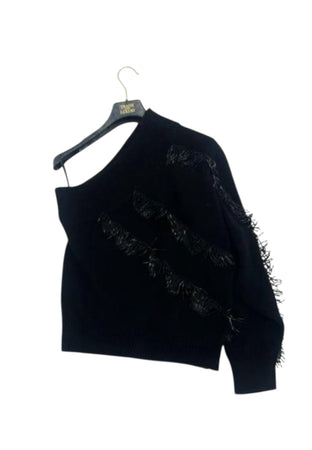 TRASH AND LUXURY Maglia monospalla Donna con applicazioni da donna