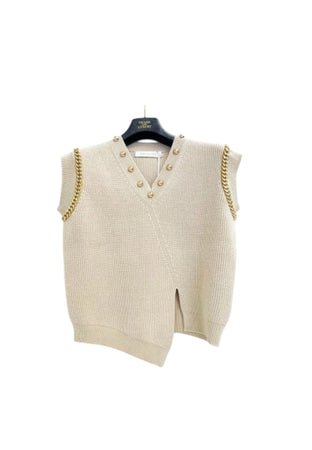 TRASH AND LUXURY Gilet in maglia Donna con catena da donna