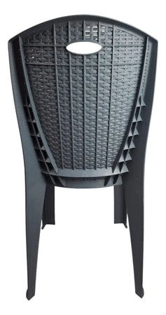 Sedia Impilabile Paris In Plastica Effetto Rattan – 38X36X88 Cm – Colore Antracite