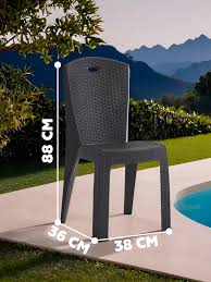 Sedia Impilabile Paris In Plastica Effetto Rattan – 38X36X88 Cm – Colore Antracite