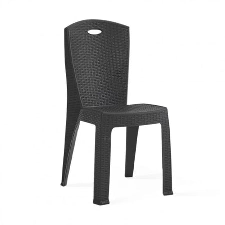 Sedia Impilabile Paris In Plastica Effetto Rattan – 38X36X88 Cm – Colore Antracite