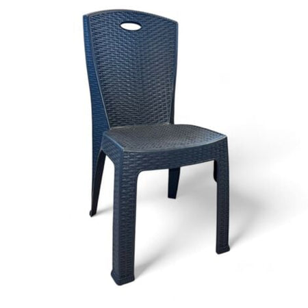 Sedia Impilabile Paris In Plastica Effetto Rattan – 38X36X88 Cm – Colore Antracite