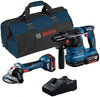 Bosch Kit Minismerigliatrice Gws 18V-7 + Martello Gbh 18V-22 + Set Ricarica