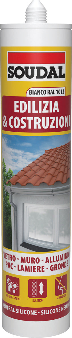Soudal Silicone Neutro Per Edilizia Ml. 300 - Bianco Avorio Ral 1013 12.00 Pz