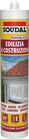 Soudal Silicone Neutro Per Edilizia Ml. 300 - Bianco Avorio Ral 1013 12.00 Pz