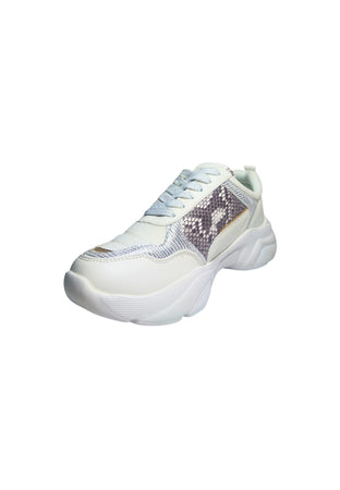 TWINSET MILANO Scarpe Donna Twinset Milano Sneakers Running bianco/argento, con logo e fantasia da donna