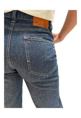 PLEASE Jeans gamba larga Donna Please da donna
