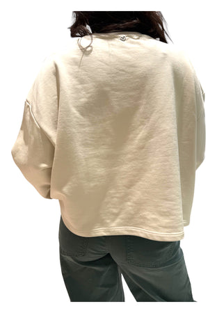 PLEASE Felpa girocollo con gemme applicate Donna Please da donna