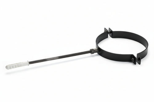Collare Reggitubo Per Stufe A Pellet In Acciaio Verniciato Nero Opaco- - Ø Mm.80 - 1 Pezzi Save