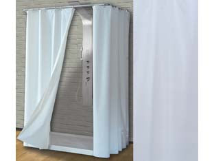 Tenda Per Doccia In Peva Tinta Unita Colore Bianco- - Cm.180X200H. - 1 Blister Saniplast