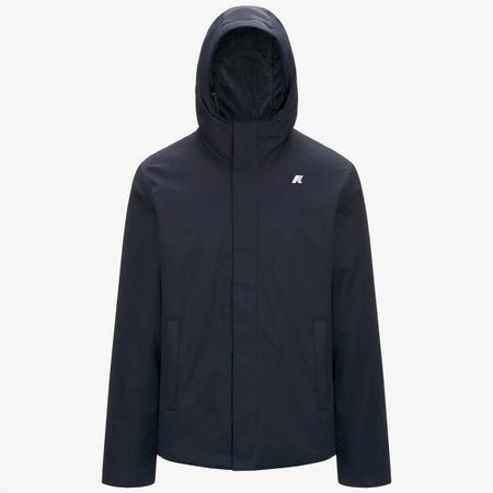 K-Way K-WAY Jacko Twill Marmotta capospalla uomo Corto Impermeabile Uomo Blu con Isolamento PrimaLoft K8133DW AL9 da uomo