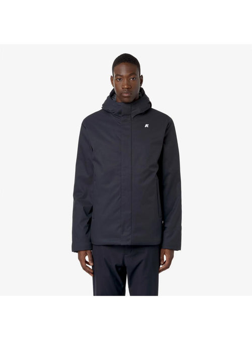 K-Way K-WAY Jacko Twill Marmotta capospalla uomo Corto Impermeabile Uomo Blu con Isolamento PrimaLoft K8133DW AL9 da uomo