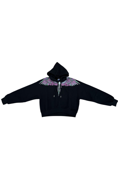COUNTRY OF MILAN Felpa crop con cappuccio Donna pink wings da donna