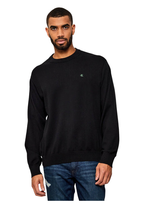 CALVIN KLEIN JEANS Maglione Con Monogramma In Cotone Taglio Relaxed Uomo Calvin Klein Jeans da uomo