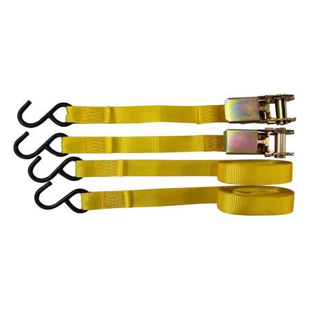 Nastro Di Ancoraggio Ad Uncino Mt. 4,5 X Mm 25 - Port.350 Kg - Pz.2 / Con Cricchetto- 2 Pezzi - Uniko