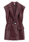 IMPERIAL Gilet in similpelle con cintura e tasche laterali Donna Imperial da donna