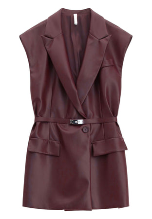 IMPERIAL Gilet in similpelle con cintura e tasche laterali Donna Imperial da donna