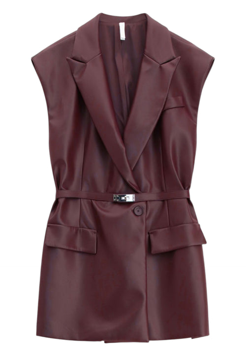 IMPERIAL Gilet in similpelle con cintura e tasche laterali Donna Imperial da donna