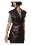 IMPERIAL Gilet in similpelle con cintura e tasche laterali Donna Imperial da donna