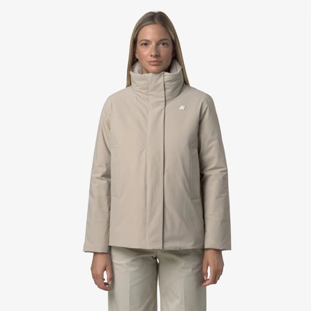 K-Way K-WAY Marletta st Warm Giacca Corto Calda beige Grigia con Aperture Regolabili K7125KW XP2 da donna