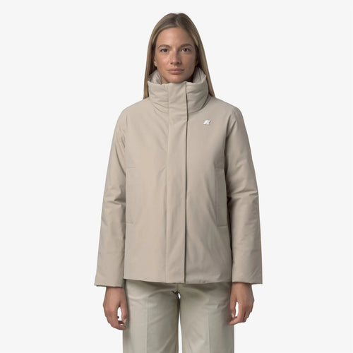 K-Way K-WAY Marletta st Warm Giacca Corto Calda beige Grigia con Aperture Regolabili K7125KW XP2 da donna