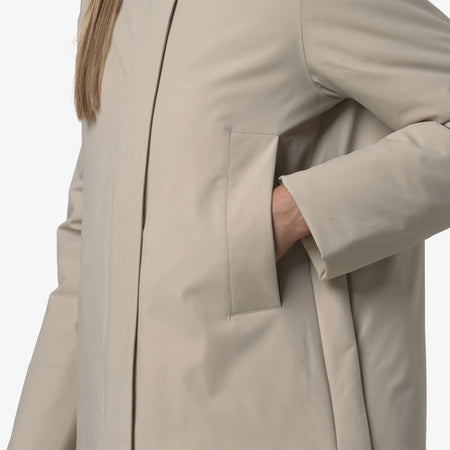 K-Way K-WAY Marletta st Warm Giacca Corto Calda beige Grigia con Aperture Regolabili K7125KW XP2 da donna