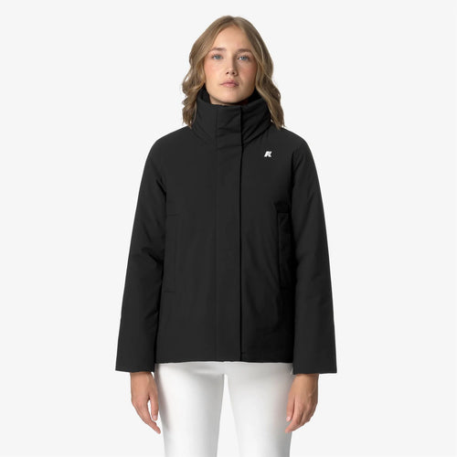 K-Way K-WAY Marletta st Warm Giacca Corto Calda Nera Grigia con Aperture Regolabili K7125KW USY BLACK da donna