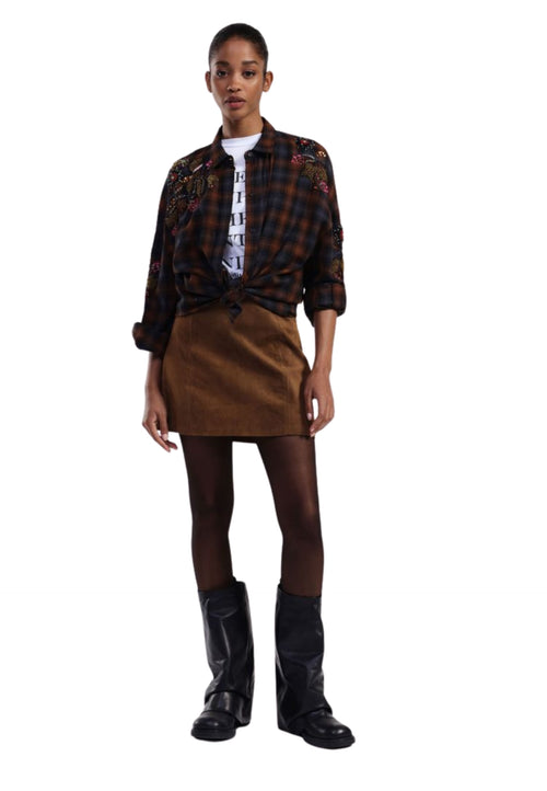 DIXIE Gonna Donna in camoscio da donna