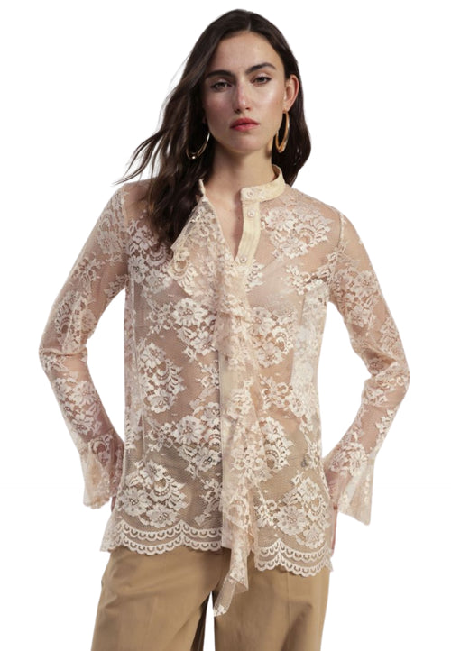 DIXIE Camicia Donna rouches in pizzo da donna