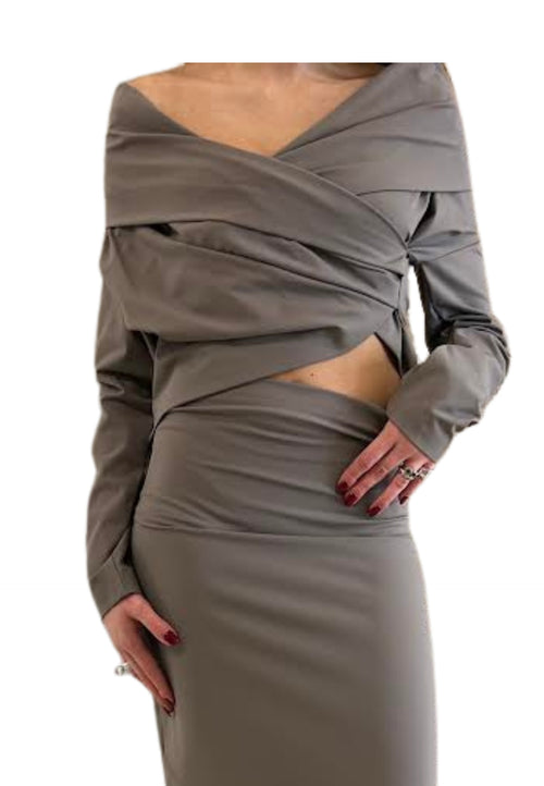 MEIMEIJ BLUSA INCROCIATA Donna MANICA LUNGA da donna