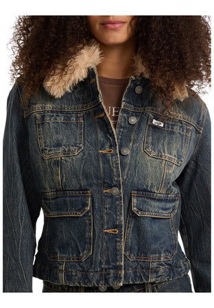 GUESS ORIGINALS Giacca in jeans con pelliccia sintetica Donna Guess Originals da donna