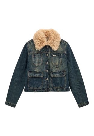 GUESS ORIGINALS Giacca in jeans con pelliccia sintetica Donna Guess Originals da donna