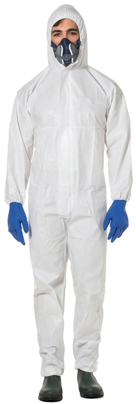 Tuta Di Protezione In Tessuto Laminato Dpi Iii Tipo 5/6 Ce-0624 Col. Bianco Mis. Xxl