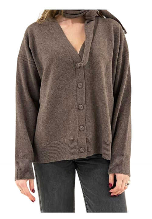 MEIMEIJ CARDIGAN Donna CON DETTAGLIO AL COLLO da donna