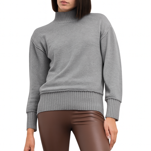 GOA GOA Goa Goa maglione dolcevita 100% lana modello Chile colore grigio vestibilita oversize da donna