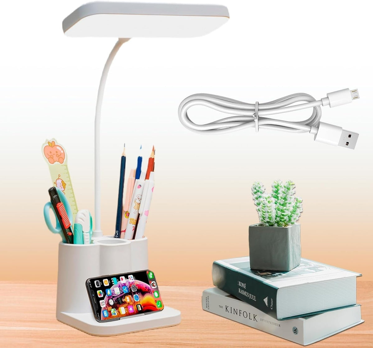 Klighten 2 Pezzi Lampada LED Dimmerabile da tavolo senza fili Interni