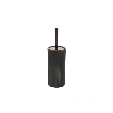 Porta Scopino Bagno In Plastica Nera Design Moderno Linea London Feridras