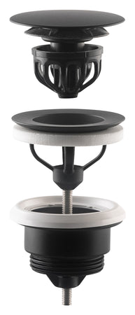 Piletta Universale Clic Clac In Ottone Nero Opaco Per Lavabo E Bidet Tea