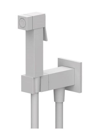 Set Miscelatore Con Doccetta Shut-Off Quadro- Bianco Opaco- Remer- Pezzi 1