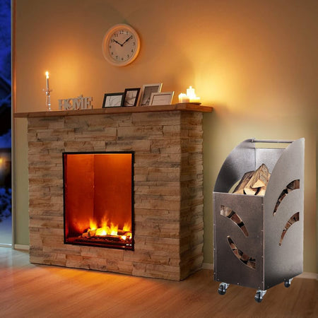 Carrello Portalegna Per Camino Cm 32X42X80H - Made In Italy