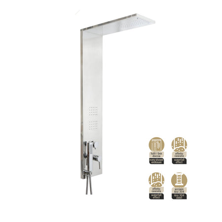 Parete Attrezzata Multifunzione Mod. Trend- Inox Lucido- Metaf- Pezzi 1