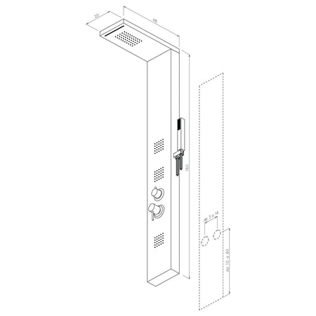 Parete Attrezzata Multifunzione Mod. Manhattan Alluminio- Nero- Metaf- Pezzi 1