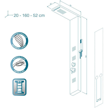 Parete Attrezzata Multifunzione Mod. Manhattan Alluminio- Bianco- Metaf- Pezzi 1