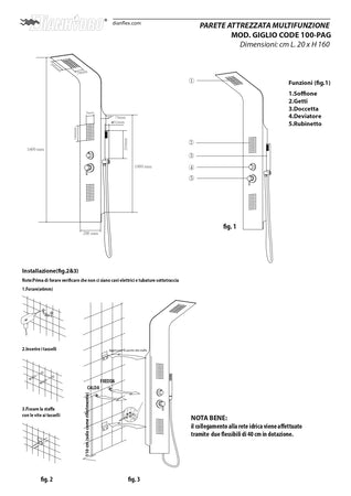 Parete Attrezzata Multifunzione Mod. Giglio- Bianco Lucido- Dh- Pezzi 1