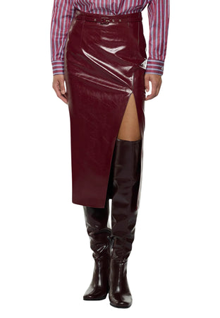 Simona Corsellini GONNA con spacco Donna SIMONA CORSELLINI pelle lucida da donna