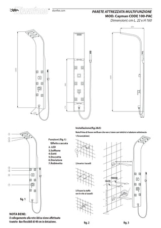 Parete Attrezzata Multifunzione Mod. Cayman- Acciaio Inox Lucidato- Dh- Pezzi 1